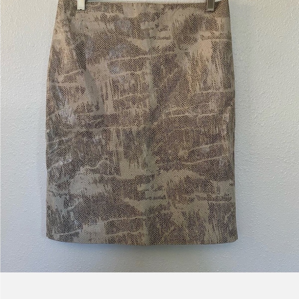 Theory Tan and Brown Pencil Skirt Knee-Length Work